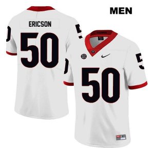 Men's Georgia Bulldogs NCAA #50 Warren Ericson Nike Stitched White Legend Authentic College Football Jersey LHG5354EI